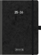 BRUNNEN Schülerkalender (2025/2026) FACT!plus, 2 Seiten = 1 Woche, A5, 208 Seiten, Karton-Umschlag, schwarz - 